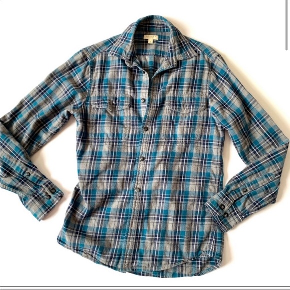 Vintage Awesome Fit Blue Plaid Flannel shirt button down - Picture 4 of 7